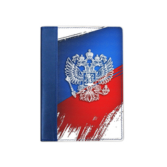 Ежедневник комбинированный с обработанными краями  "РФ на фоне флага", синий белая вставка