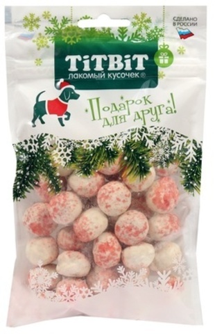 Titbit лакомство для собак конфеты мясные с клюквой Новогодняя коллекция 70г