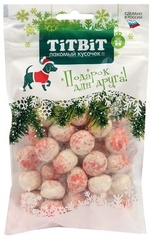 Titbit лакомство для собак конфеты мясные с клюквой Новогодняя коллекция 70г