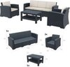 Комплект пластиковой плетеной мебели Monaco Lounge Set XL, антрацит