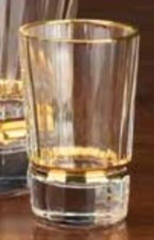 Набор стаканов для ликера 6шт 7см Cre Art Macassar Light золотой