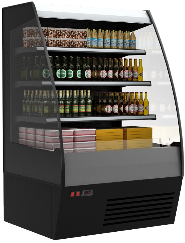 Холодильная горка Полюс Carboma 1600/875 ВХСп/ВТ-1,3 (cтеклопакет) (F 16-80 VM/SH 1,3-2)