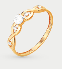 Кольцо золотое с фианитами
