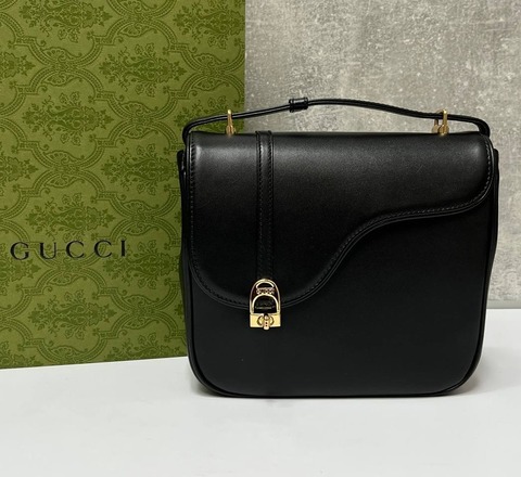 Кожаная сумка через плечо Gucci черный