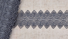 Кружево плетёное, ш. 8,5 см, серый