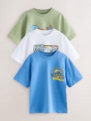Футболка для мальчика Next AG3-080, 3 шт., Синий, Белый, Салатовый