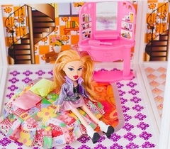 PAREMO Трехэтажный кукольный дом (5 комнат, 2 куклы) (PPCD116-04)