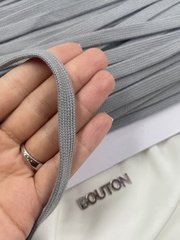 Шнур плоский серый метражом 12 мм