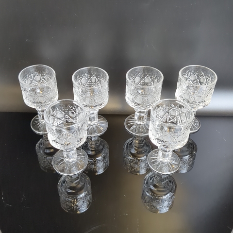 Набор из 6 советских хрустальных рюмок "Классика" Дятьковского хрустального завода, винтаж СССР
