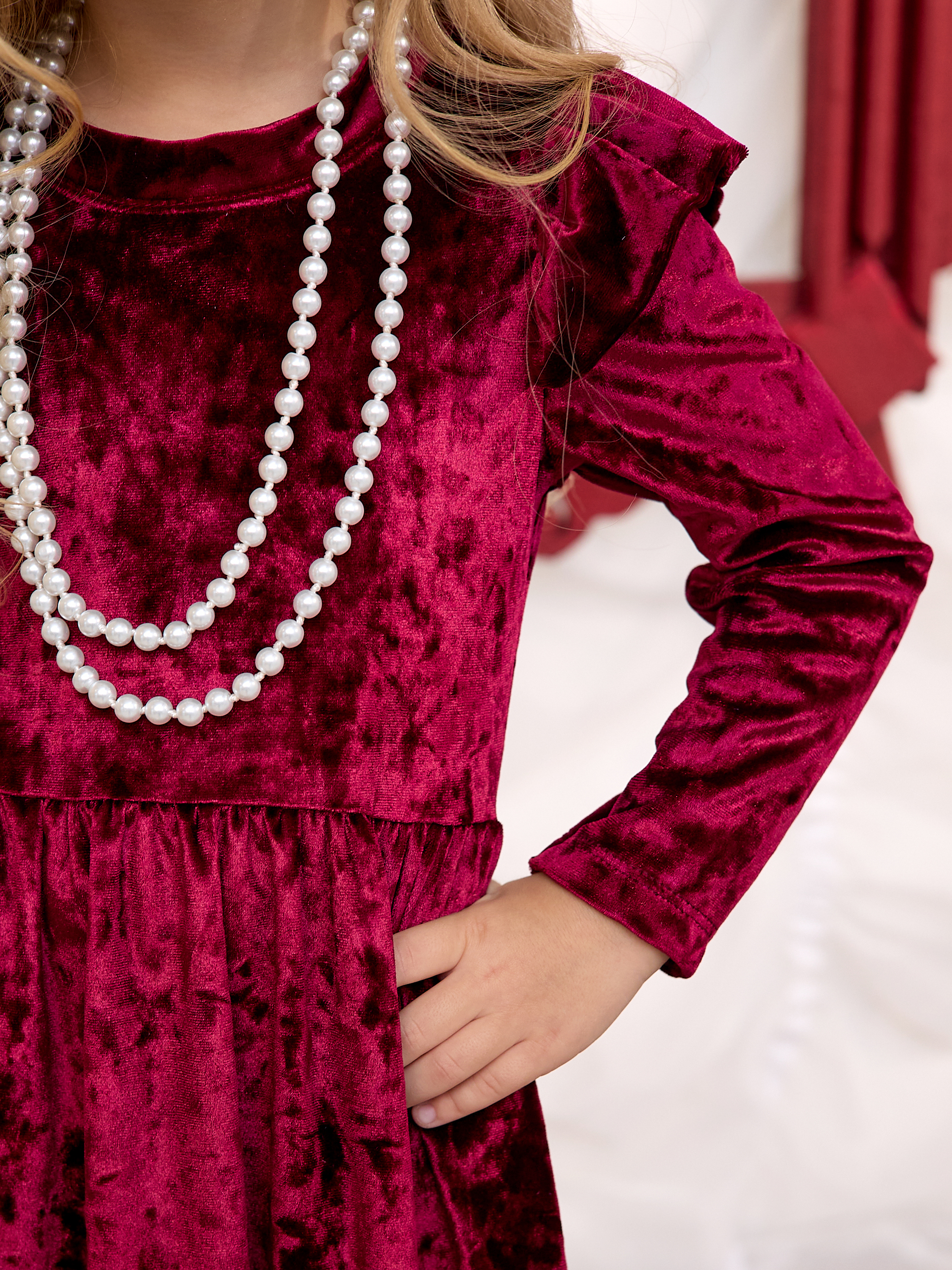 Платье Фея бархат бордо