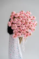 Розовые ромашки букет из ШДМ