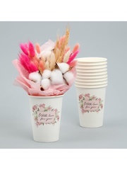 Стаканчик для цветов, «Рамка цветочки», 350 мл, 10 шт.