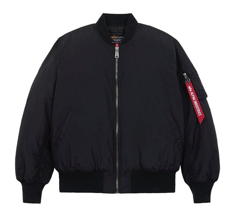 Бомбер Alpha Industries MA-1 Oxford Logo Black (Черный)