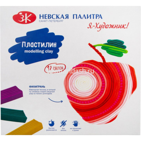 Пластилин 12 цветов 240гр. 
