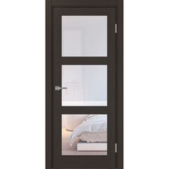 Купить Межкомнатная дверь экошпон Турин 530.222 венге остеклённая