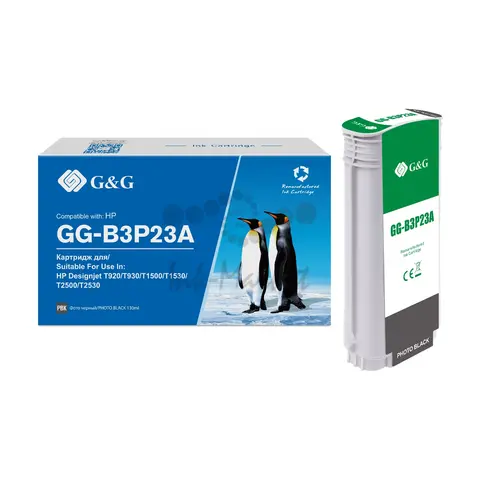 Картридж G&G 727 GG-B3P323 для HP DJ T920, T1500, T2500, T930, T1530, T2530, черный фото (130мл)