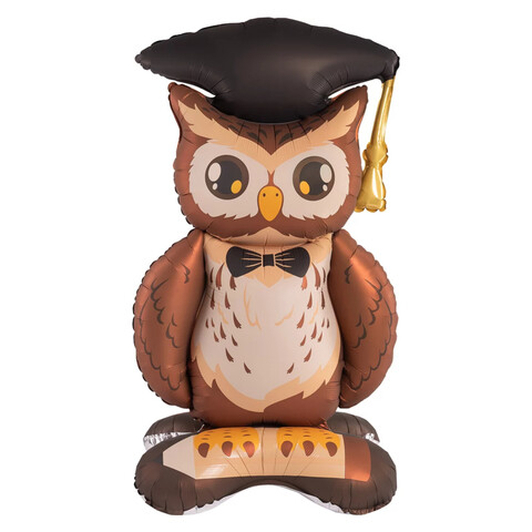 Шар 3D фигура на подставке, сова выпускник, 150 см