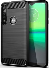 Чехол для Motorola Moto G8 Play (One Macro) цвет Black (черный), серия Carbon от Caseport