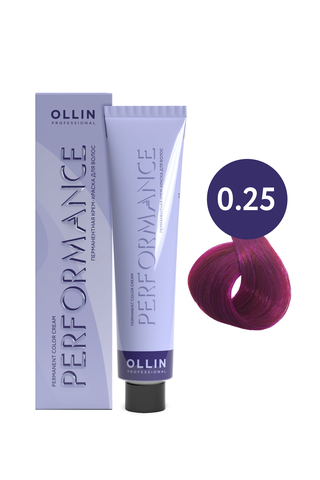 OLLIN PERFORMANCE 0/25 фиолетово-махагоновый (розовый) 60мл Перманентная крем-краска для волос