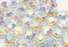 Шатон  в оправе Preciosa SS39 (8,15-8,4) мм, Crystal AB, оправа серебро