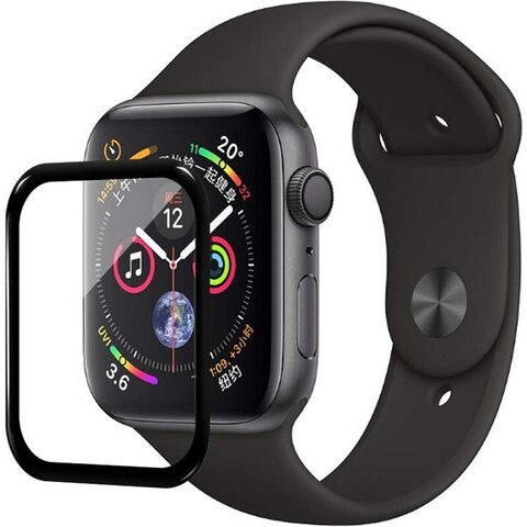 Стекло защитное Screen Protection Xreel для Apple Watch 7 series (45мм) черная рамка