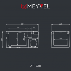 Компрессорный автохолодильник Meyvel AF-G18 (12V/24V, 110V/220V опционально, 18л)