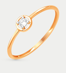 Кольцо золотое с фианитами