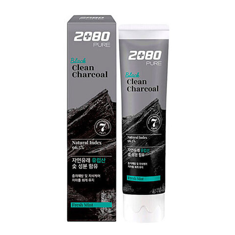 KeraSys Dental Clinic 2080 Black Clean Charcoal - Паста зубная с углем Отбеливание