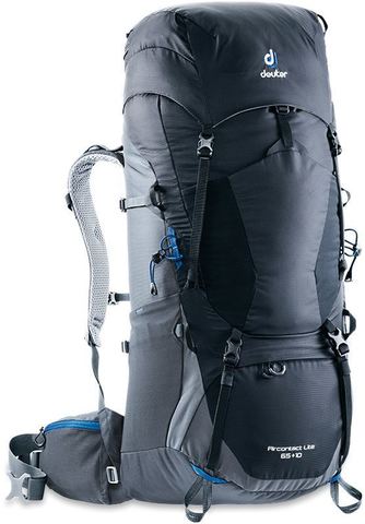 Картинка рюкзак туристический Deuter Aircontact Lite 65+10 Black-Graphite - 1