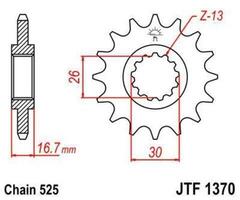 Звезда мотоциклетная JT JTF1370.16