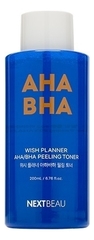 NEXTBEAU Тонер отшелушивающий с AHA/BHA кислотами для проблемной кожи - Wish planner AHA/BHA, 200мл