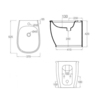 ArtCeram AZB002 01 00 АКЦИЯ ArtCeram AZULEY  Биде напольное приставное 36*52см c креплением, с 1 отв под смеситель  цвет белый