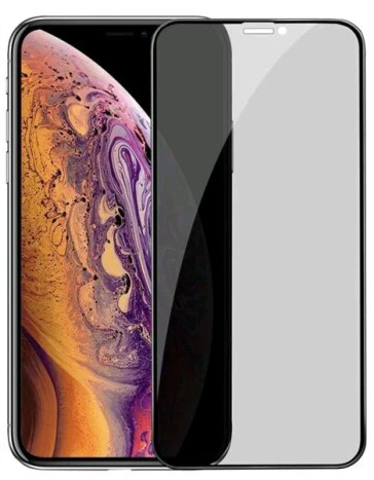 Защитное стекло 9D на весь экран 0,22 мм 9H Remax GL-35 для iPhone 12 Pro Max (Антишпион) (Черная рамка)