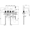 Gessi INCISO Смеситель для ванны на 5 отверстий с изливом, переключателем, ручным душем и шлангом 1,50 м, цвет: хром 58040#031