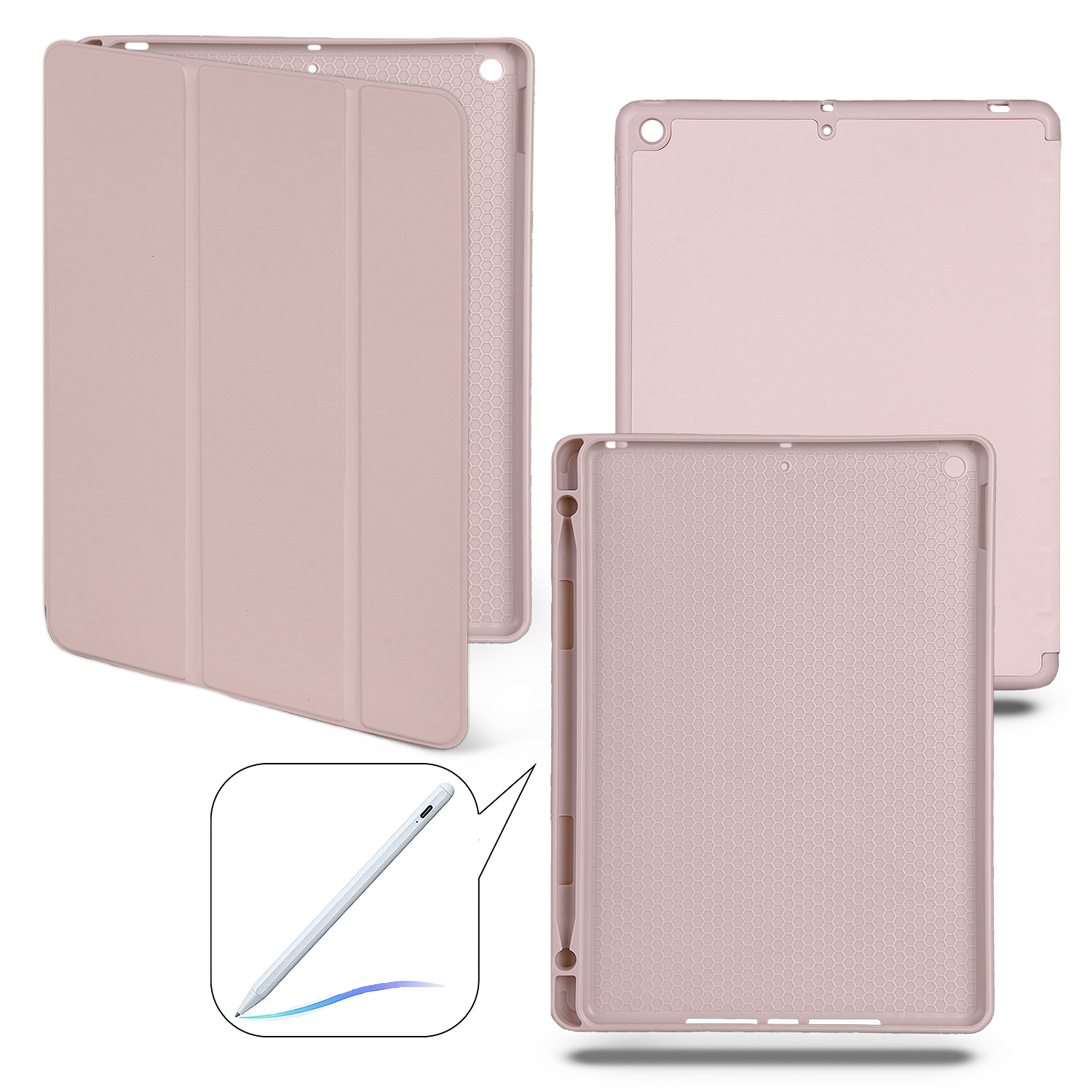 Купить Чехол книжка-подставка Smart Case Pensil со слотом для стилуса для  iPad 7, 8, 9 (10,2”) - 2019-2020-2021 (Розовый песок / Pink Sand) за 990  руб, в Чехолере