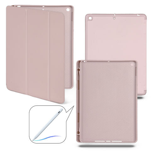 Чехол книжка-подставка Smart Case Pensil со слотом для стилуса для iPad 7, 8, 9 (10,2”) - 2019-2020-2021 (Розовый песок / Pink Sand)