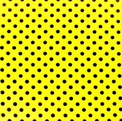 Ткань плательная Кашибо черный горох на желтом, d 0,8 см