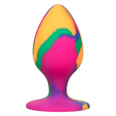 Яркая анальная пробка Cheeky Large Tie-Dye Plug - 9 см. - California Exotic Novelties Cheeky SE-0439-15-3