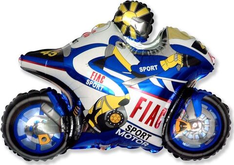 Шар (38''/97 см) Фигура, Мотобайк, Синий, 1 шт.