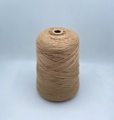 Бобинная пряжа (пр.Италия).art-Merino paillettes 380м/100гр, 96% меринос, 4% Пайетки(3мм)(полиэстер), цвет-Бежевый,неоднотонный+прозрачная пайетка(6), арт.31120