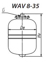 Uni-Fitt гидроаккуммулятор 12 подвесной (WAV12-U)