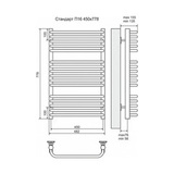 Полотенцесушитель электрический Terminus Стандарт П16 450x778, ТЭН HT-1 300W, левый/правый