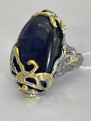 Фанни-лабрадор (серебряное кольцо с позолотой)