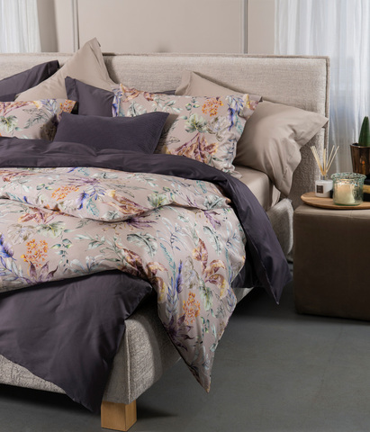 Постельное белье 2 спальное евро Decoflux Flora Costera Almond