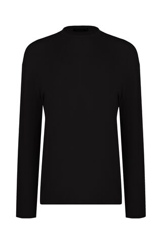 Тонкий трикотажный лонгслив с шерстью