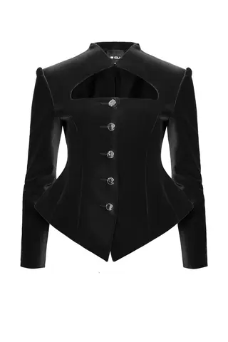 “Velvet moon” Жакет приталенный из шелковистого бархата