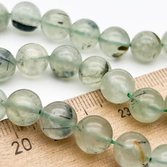 Пренит бусины, диаметр около 9,5-9,8 мм, цена за 10 шт (1/4 нити)