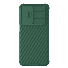 Чехол зеленого цвета (Dark Green) с защитной шторкой для камеры от Nillkin на Samsung Galaxy A26 5G, серия CamShield Pro Case