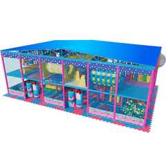 Детский уличный игровой лабиринт с крышей «Морской парк» 7,38×5,92×3,2 м