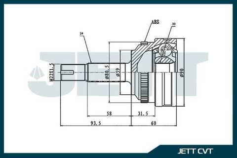 ШРУС внешний JETT V42-5004 ABS